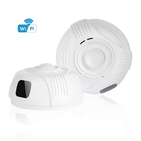 Smoke detector WIFI camera long autonomy rotating 330°
