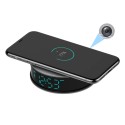 Cámara WiFi Full HD integrada en despertador con carga inalámbrica